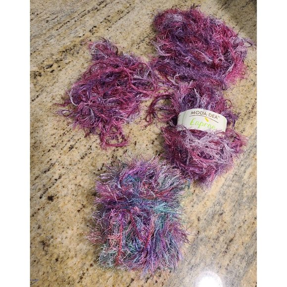 Moda Dea Espree Eyelash Yarn Polyester 2379 "PURPLES Dye Lot - Picture 1 of 8